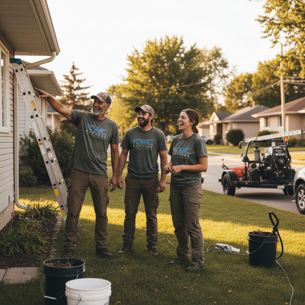 Kitchener Eavestrough Pros team at work in Kitchener